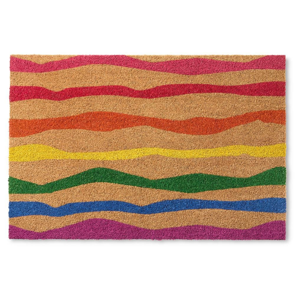 Ravine Abstract Rainbow 24 in. x 36 in. Mountain Indoor/Outdoor Coir Door Mat price history on PriceWatchPro