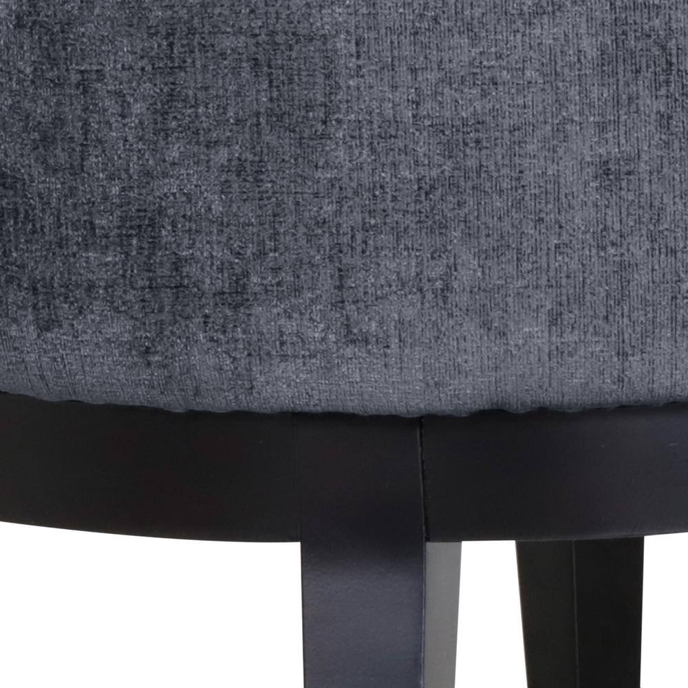 Charcoal and Dark Brown Faux Leather Barrel Accent Chair