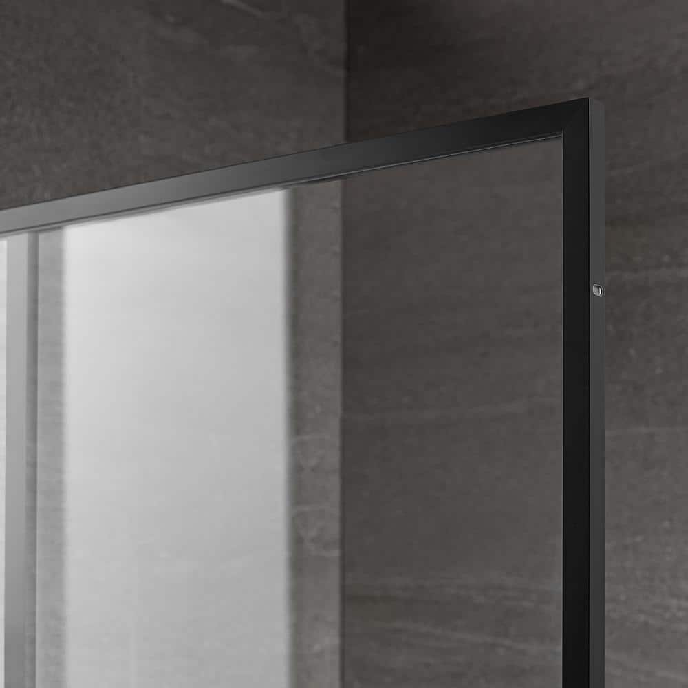 34'' W Matte Black Framed Clear Glass Shower Enclosure