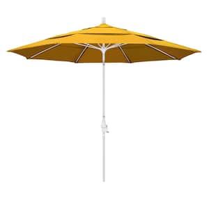 11 ft. Fiberglass Collar Tilt Double Vented Patio Umbrella in Yellow Pacifica