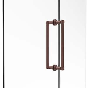 Contemporary 12 in. Back-to-Back Shower Door Pull in Antique Copper