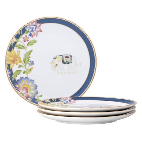 Tusker Garden 8.25 in. (Multi) Porcelain Salad Plates, (Set of 4)