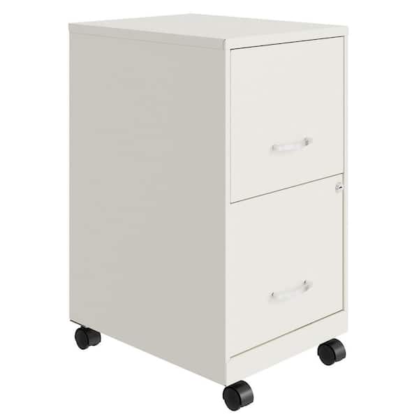Space Solutions 18 in. Wide Pearl White 2-Drawer Mobile Cabinet for Office