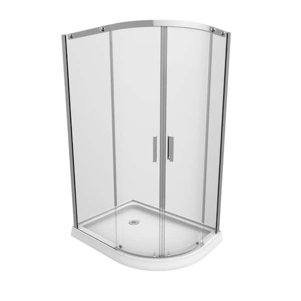 Renwil 36 in. x 48 in. x 77 in. 4-Piece Shower Stall in Chrome
