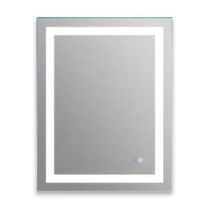 28 in. W x 36 in. H Rectangular Aluminum Framed Dimmable LED Light with Anti-Fog Wall Bathroom Vanity Mirror