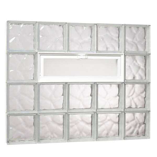 TAFCO WINDOWS 38.75 in. x 31 in. x 3.125 in. Wave Pattern Glass Block
