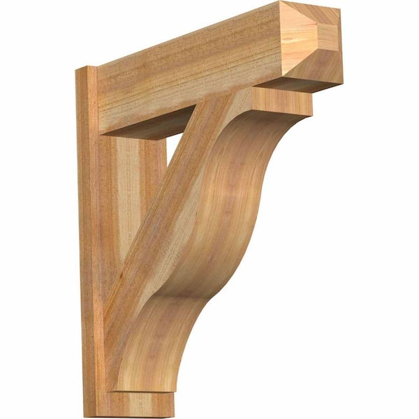 Ekena Millwork 8 in. x 30 in. x 30 in. Fuston Craftsman Rough Sawn Western Red Cedar Outlooker