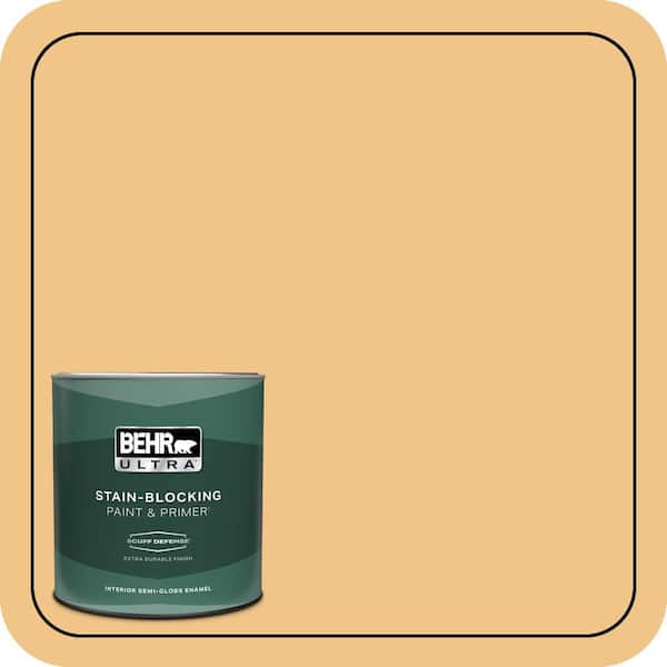BEHR ULTRA 1 qt. #PMD-30 Pollen Grains Extra Durable Semi-Gloss Enamel Interior Paint & Primer