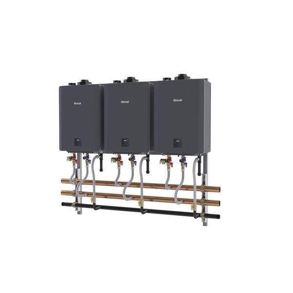 Rinnai R-891VMSⅢ Rinnai TRW Interior Wall Mount 3-Unit Tankless Water Heater System