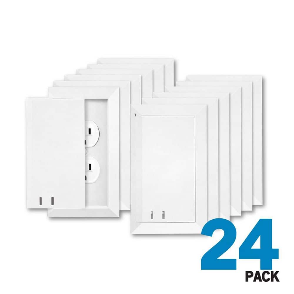 (24-Pack) Child-Resistant Outlet Cover 1-Gang Standard White 1-Duplex Outlet Stylish Plastic Wall Plate price history on PriceWatchPro