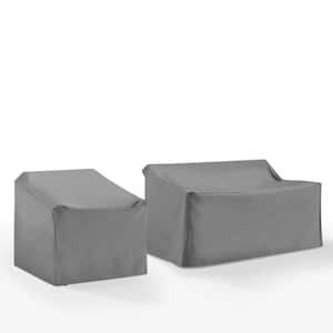 2-Pieces Gray Outdoor Furniture Cover Set