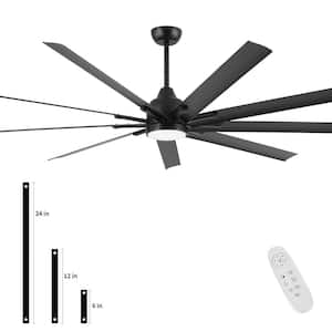 84 in. Industrial Indoor Large Black Ceiling Fans with LED Light Kit for Patio, Remote and DC Reversible Motor Included