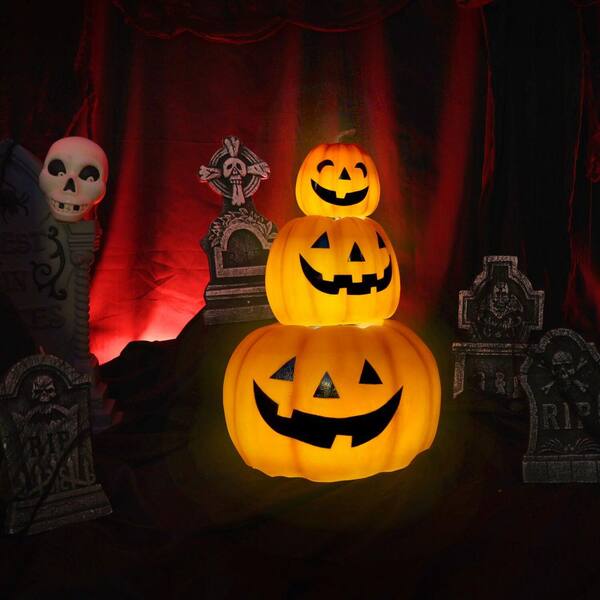 Haunted Hill Farm 29 in. LED 3 Stacking Pumpkins Blow Mold