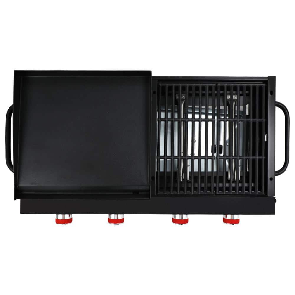 Royal Gourmet 4-Burner Black Portable Gas Grill and Griddle Combo