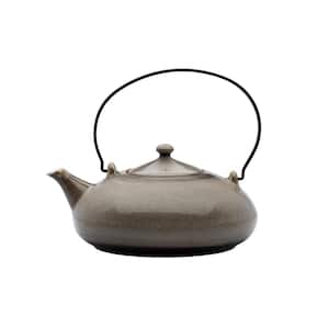 2-Cup Chestnut Porcelain Tea Pots with Metal Handles 14 oz. (Set of 12)