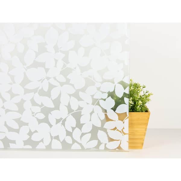Fablon Leaf Print Grey Static Window Film(Set of 2)