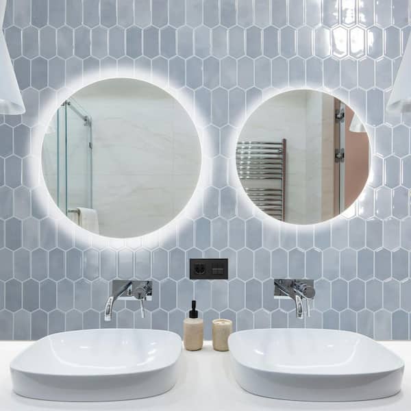 Light Blue 12 in. x 12 in. Vinyl Peel and Stick Backsplash, Self-Adhesive Wall Tiles for Bathroom, Kitchen (10-Pack)