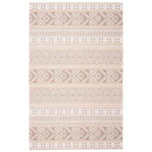 Augustine Taupe/Cream 8 ft. x 10 ft. Striped Tribal Area Rug