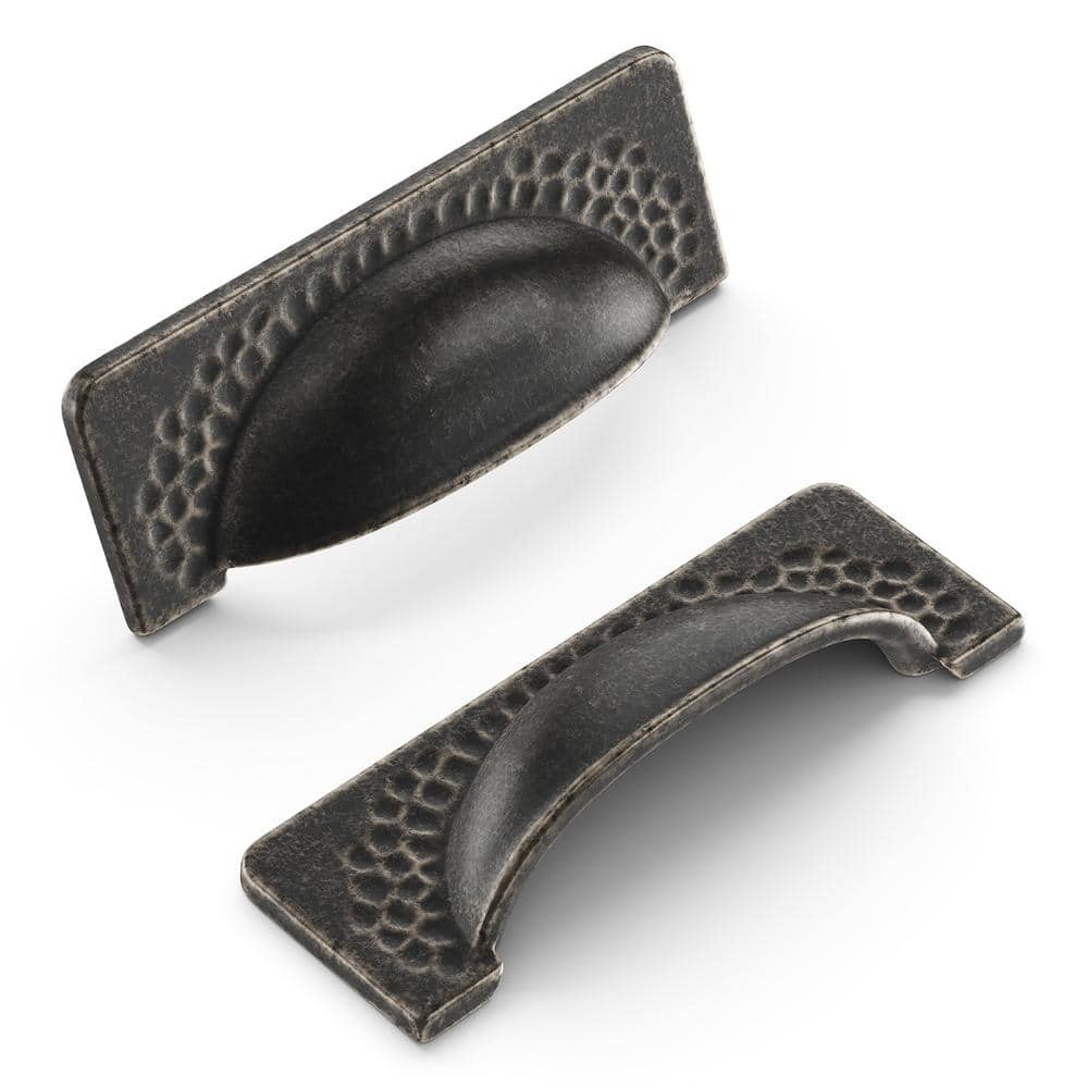 Windover Antique Black Rustic Cup Pull with Mounting Hardware