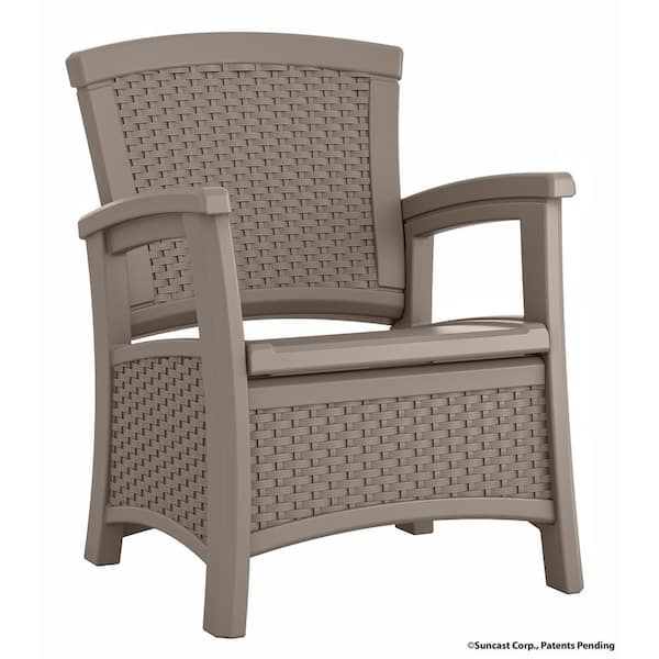 Suncast Elements Resin Outdoor Lounge Chair With Storage