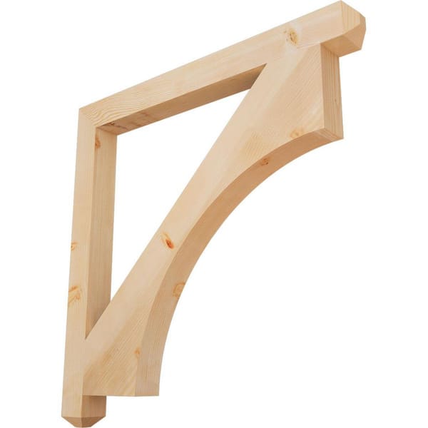 Ekena Millwork 3.5 in. x 44 in. x 44 in. Douglas Fir Westlake Craftsman Smooth Bracket