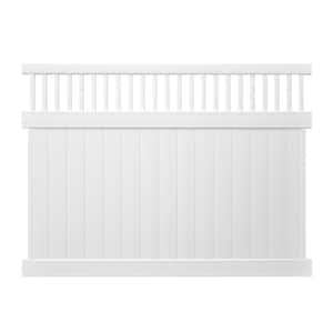 Pro-Series 6 ft. H x 8 ft. W White Vinyl Woodbridge Closed Picket Top Fence Panel - Unassembled