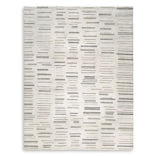 Leesdale 8 ft. x 10 ft. Ivory/Brown Striped Area Rug