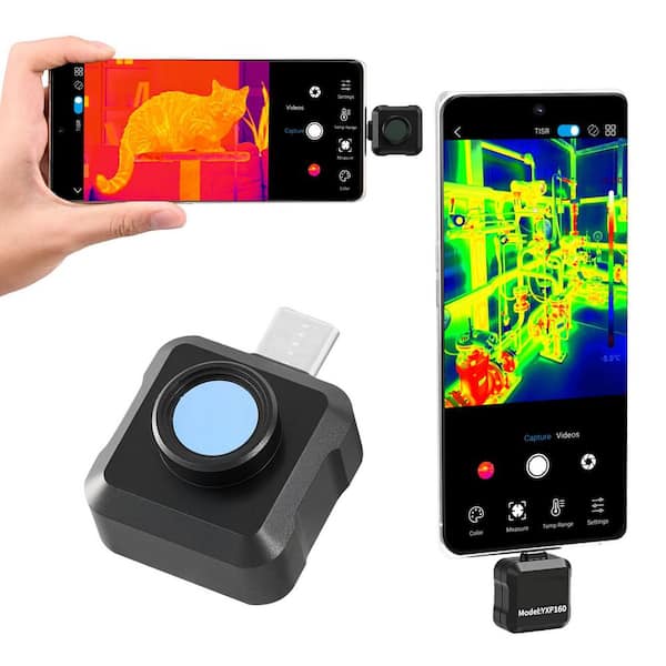 5 Volt 0 Amp DC Digital Thermal Imaging Camera for Android, 320 x 240 TISR, 25Hz Infrared Imager, -4°F to 1022°F