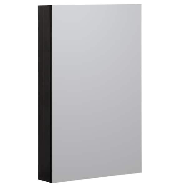 WELLFOR 19 in. W x 30 in. H Medium Rectangular Black Aluminum 