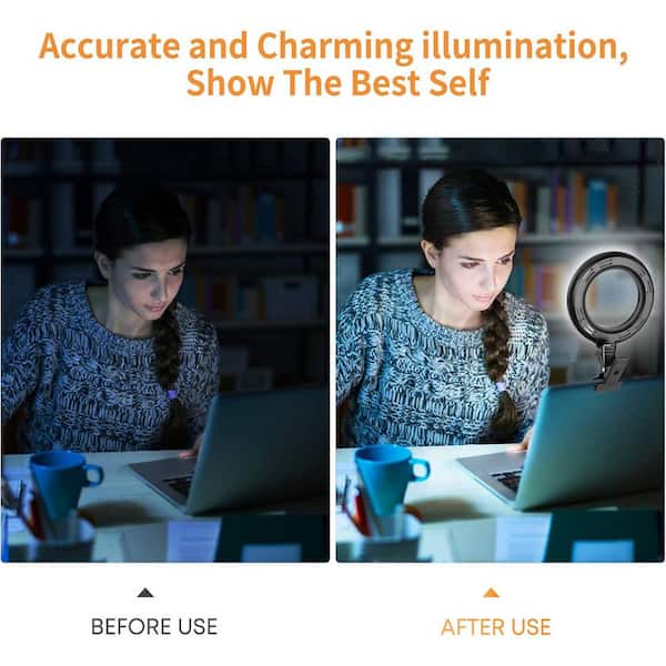 OBJLGEV Video Conference Lighting Kit Ring Light Clip on Laptop