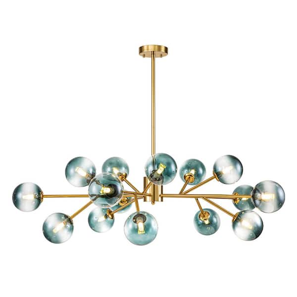 Rennnsan Julian 15-Light Brushed Gold Modern Glass Globe Bubble