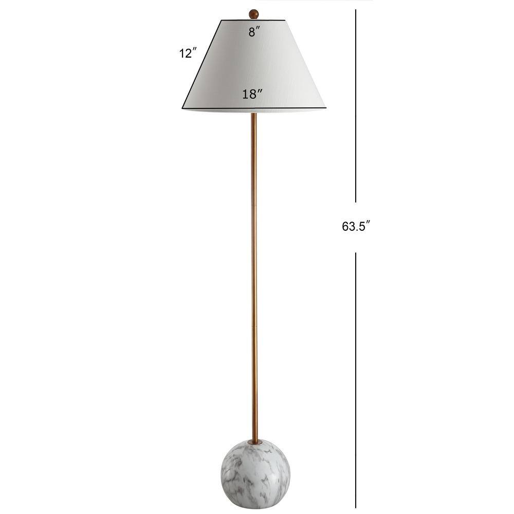 Elegant Shibumi Gold/White Resin & Metal LED Floor Lamp