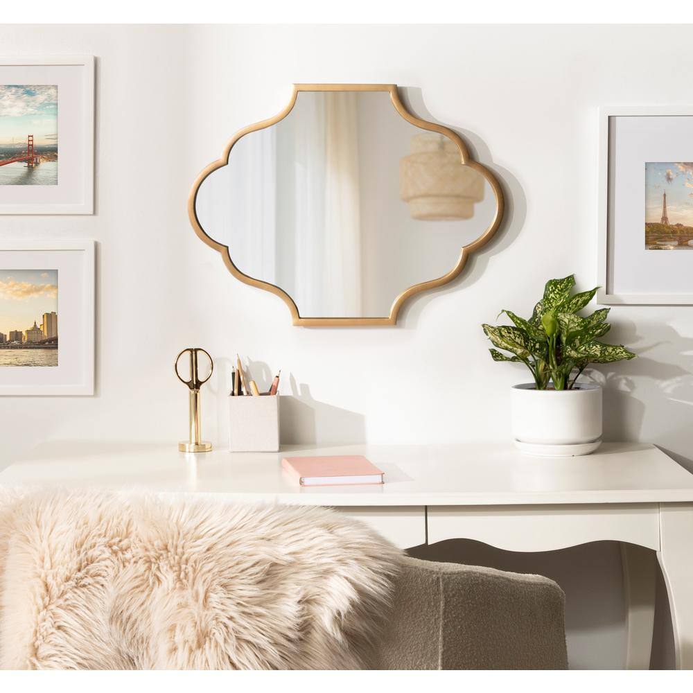 Gold Scalloped Iron Framed Wall Mirror, 18x24