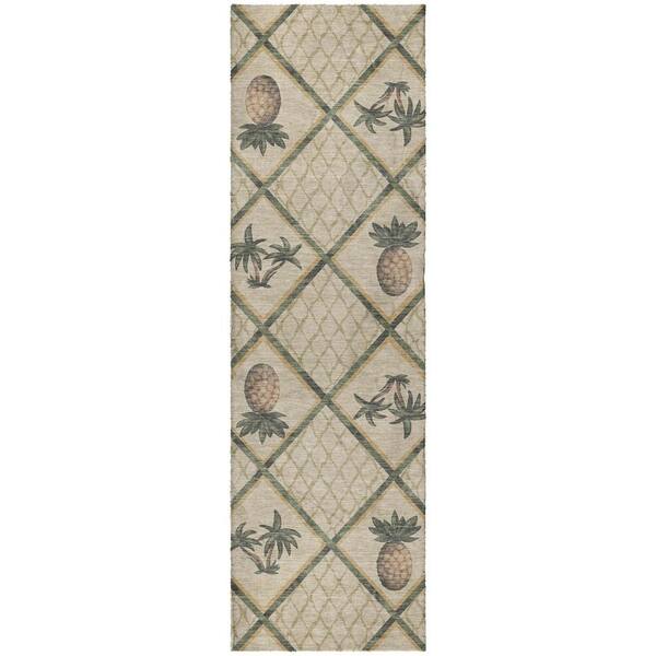 Dream Shag Premium Machine Washable Abstract ADS162 Palm 2 ft. x 7 ft. Runner Rug