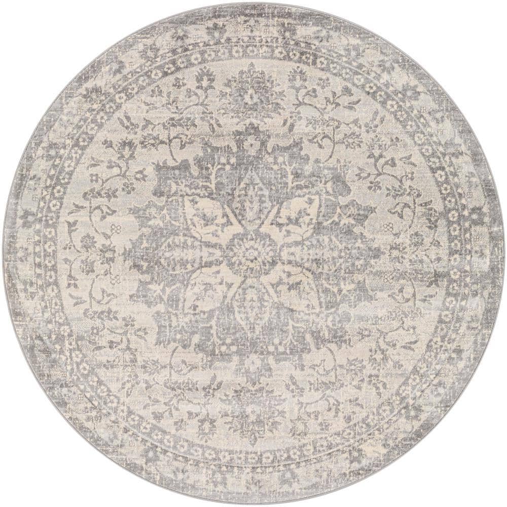Zillah Gray 7 ft. Round Indoor Area Rug price history on PriceWatchPro