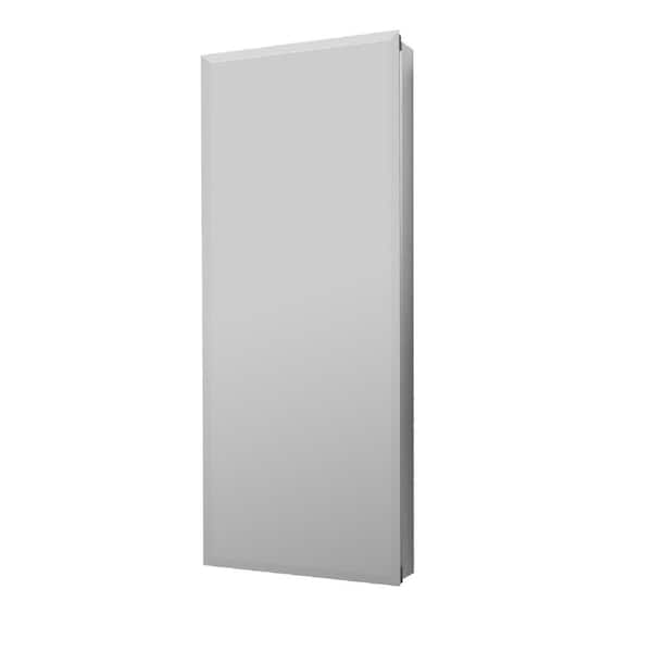 FORCLOVER 15 in. W x 36 in. H Rectangular Aluminum Surface/Recessed Mount Satin Mirrored Soft Close Medicine Cabinet with Mirror