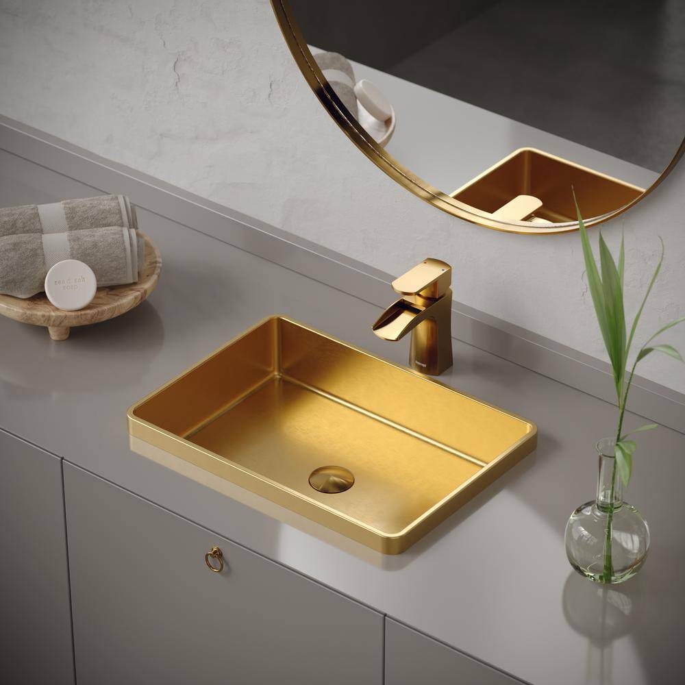 Karran CCT200 20 in. Stainless Steel Drop-In Bathroom Sink in