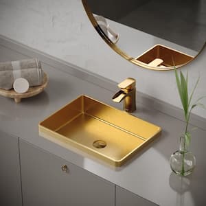 CCT200 20 in. Stainless Steel Drop-In Bathroom Sink in Yellow Gold