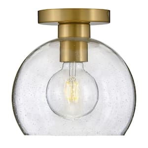 Rumi 9.0 in. 1-Light Lacquered Brass Flush Mount
