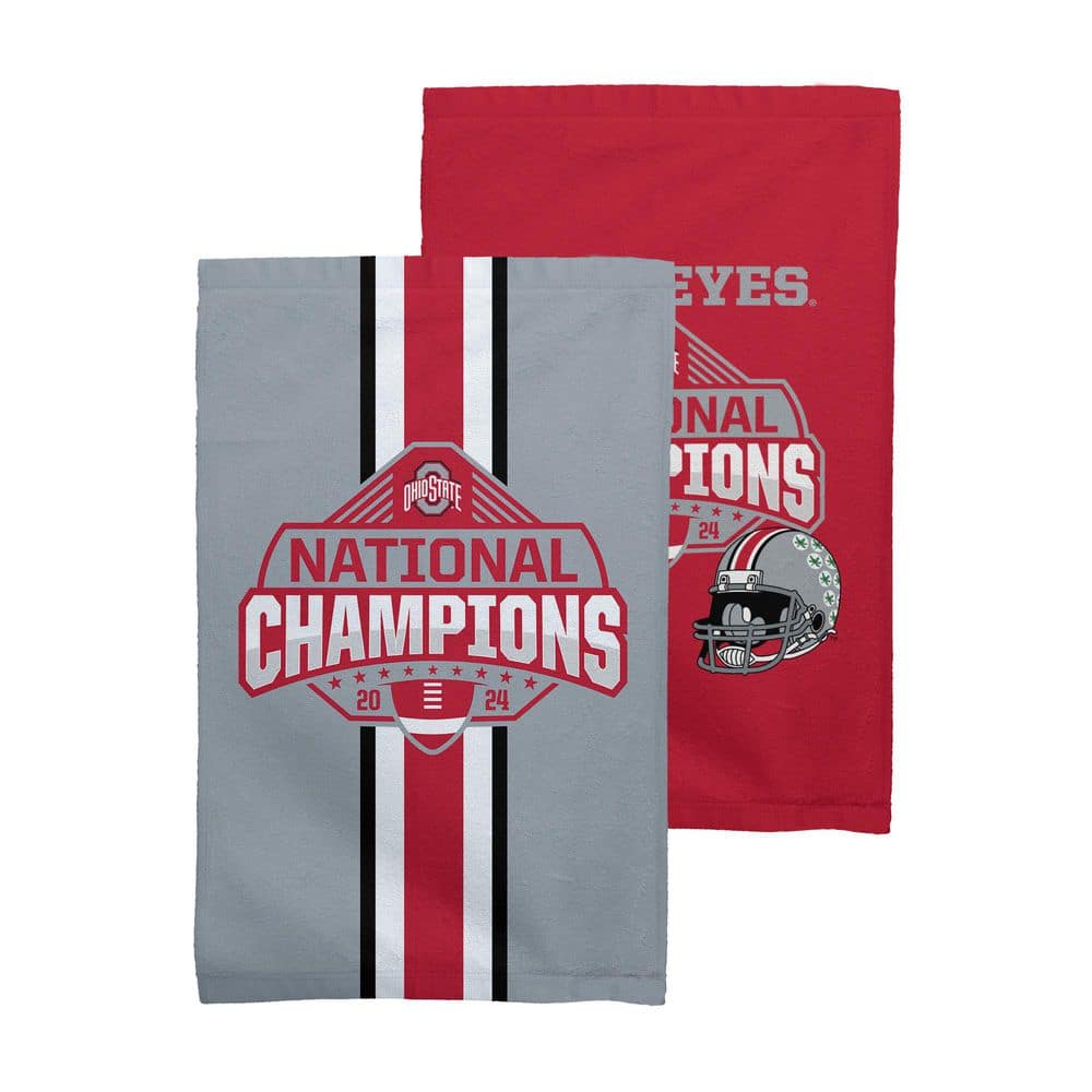 Ohio State Buckeyes NCAA 2024 FBC Champs Fan Towel 2Pack 16in. x 25in. Graphic Towel Multi Color Polyester/ Cotton Blend