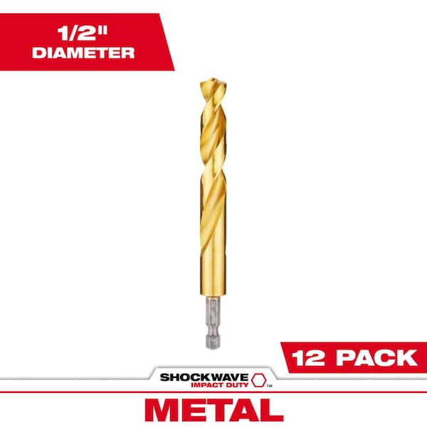 SHOCKWAVE 1/2 in. Titanium Twist Drill Bit (12-Pack)