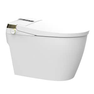 Elongated Smart Bidet Toilet 1.28 GPF in White with Auto Open, Auto Close, Auto Flush, and Heated Seat