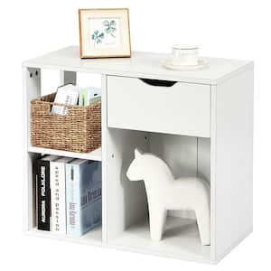 1-Drawer White Nightstand 20.5 in. x 23.5 in. x 12 in.