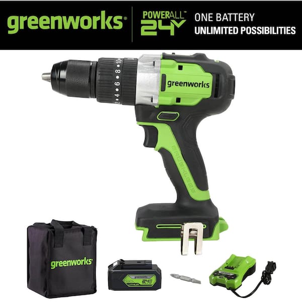 Photo 1 of ***SOLD FOR PARTS***24-Volt Battery Cordless Brushless 1/2 in. Hammer Drill with 4.0 Ah USB Battery and Charger