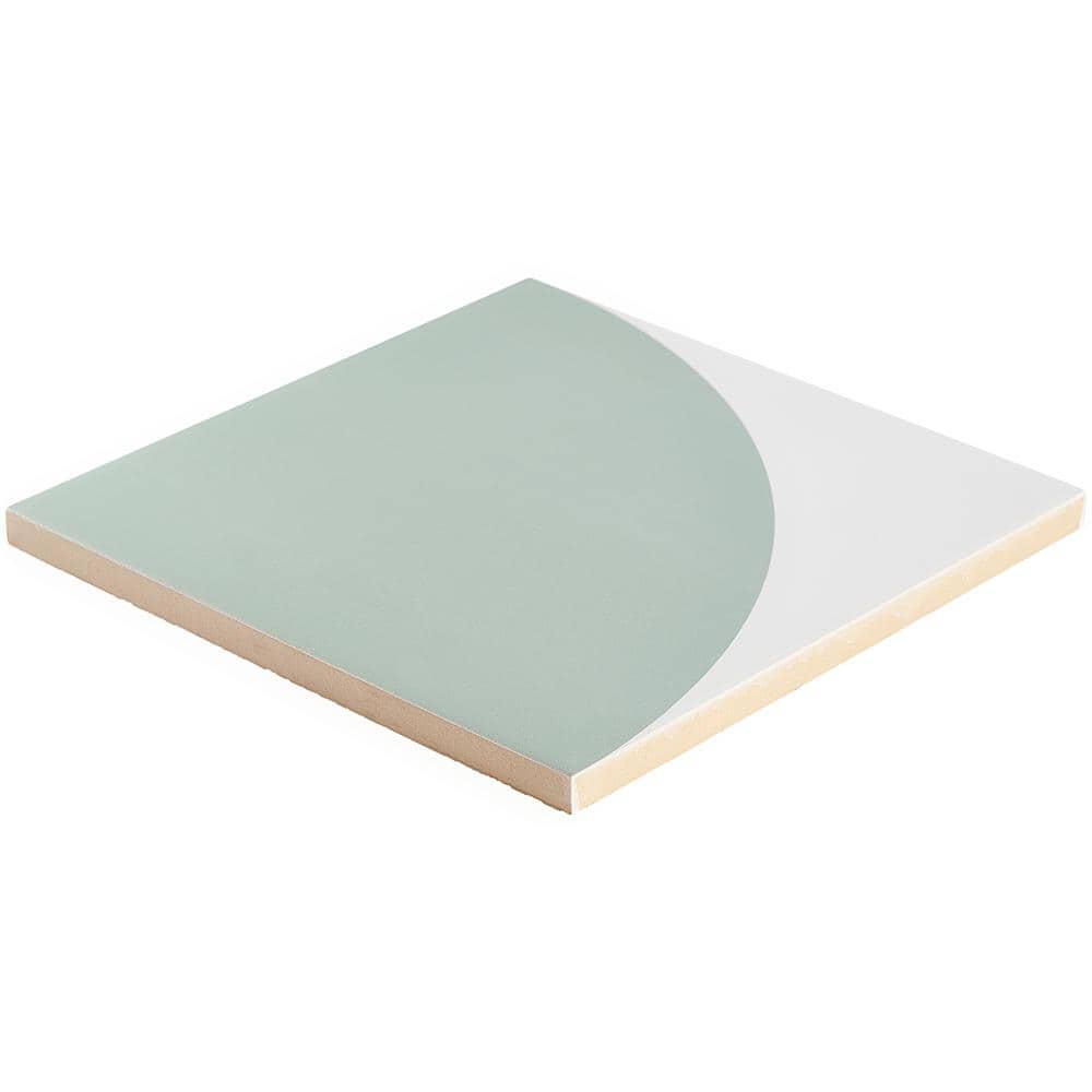 Tarin 8" x 8" Green Matte Porcelain Encaustic Tile