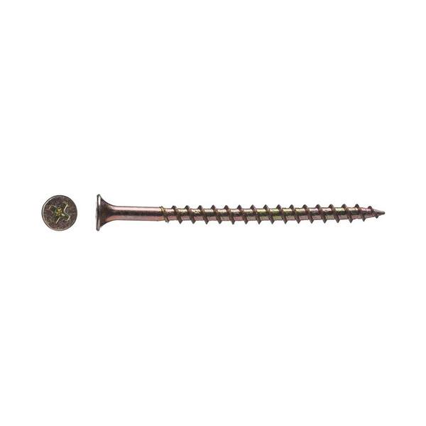 BIG TIMBER #8 x 2-1/2 in. Phillips Drive Bugle Head Yellow Zinc Wood Screw (125-Pack)