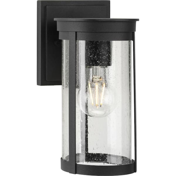 Progress Lighting Belden Black Modern Farmhouse Medium Outdoor Wall Lantern