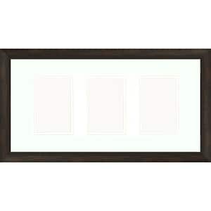 3-Opening 4 in. x 6 in. Matted Brown Photo Collage Frame (Set of 2)