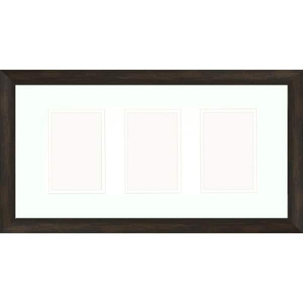 PTM Images 3-Opening 4 in. x 6 in. Matted Brown Photo Collage Frame ...