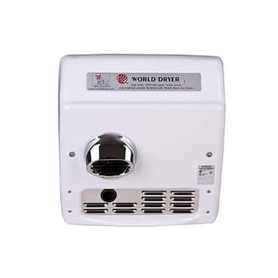 AirMax 115-Volt 20 Amp Cast Iron/White Heavy Duty, Push-Button, Recess-Mounted High-Speed Electric Hand Dryer
